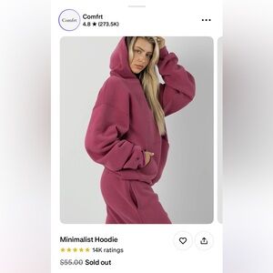 NEW COMFRT hoodie. Color berry